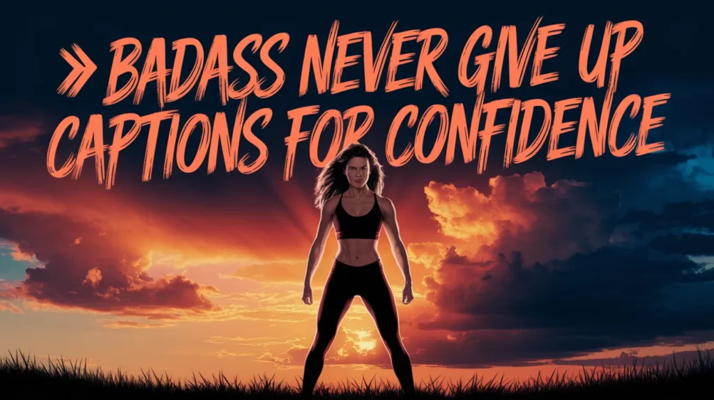 Badass Never Give Up Captions for Confidence