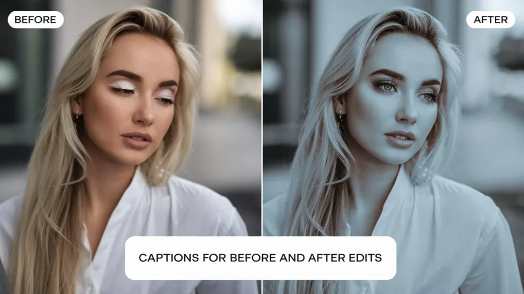 Captions for Before and After Edits