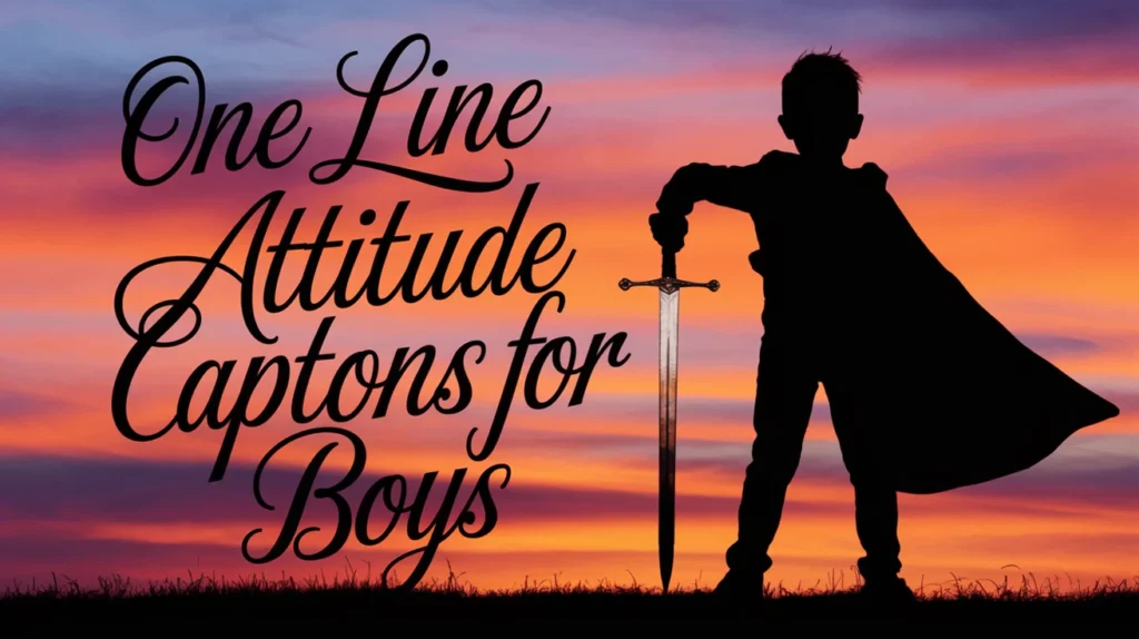 One Line King Attitude Captions for Boys