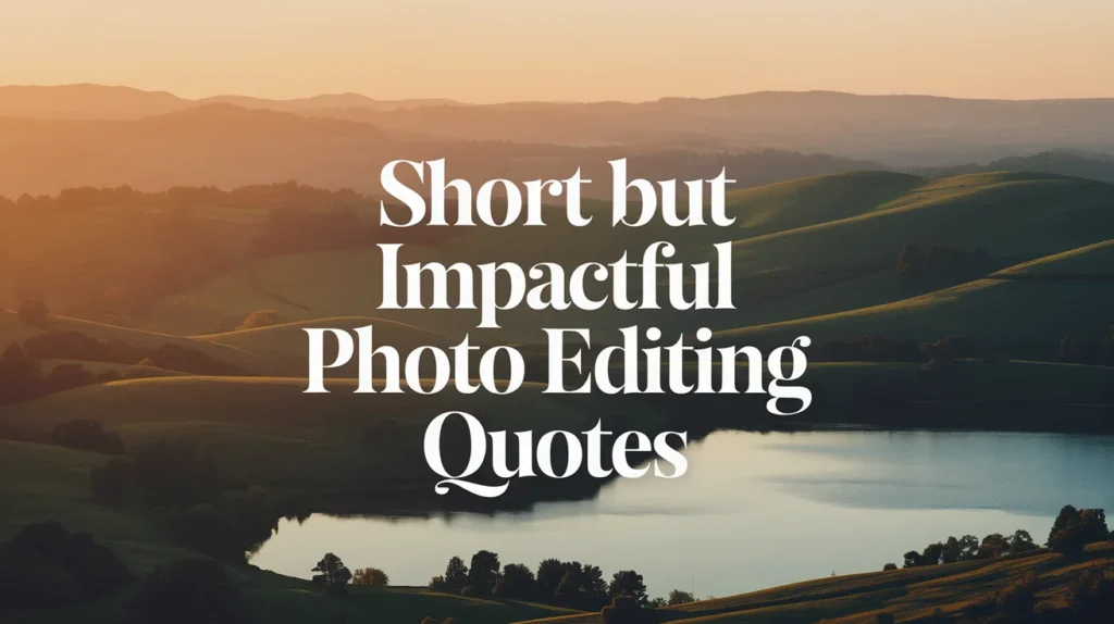 Short but Impactful Photo Editing Quotes