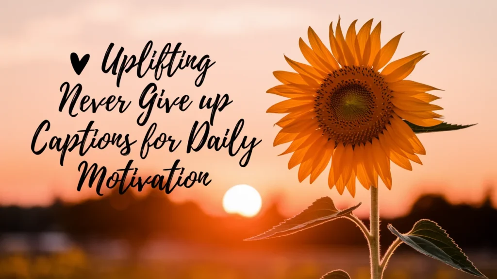 Uplifting Never Give Up Captions for Daily Motivation