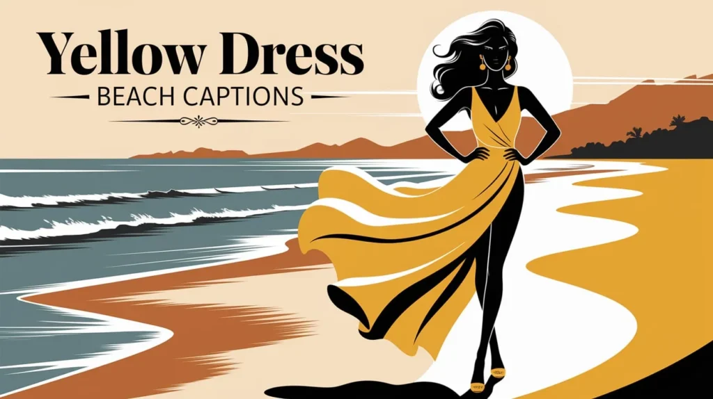Yellow Dress Beach Captions