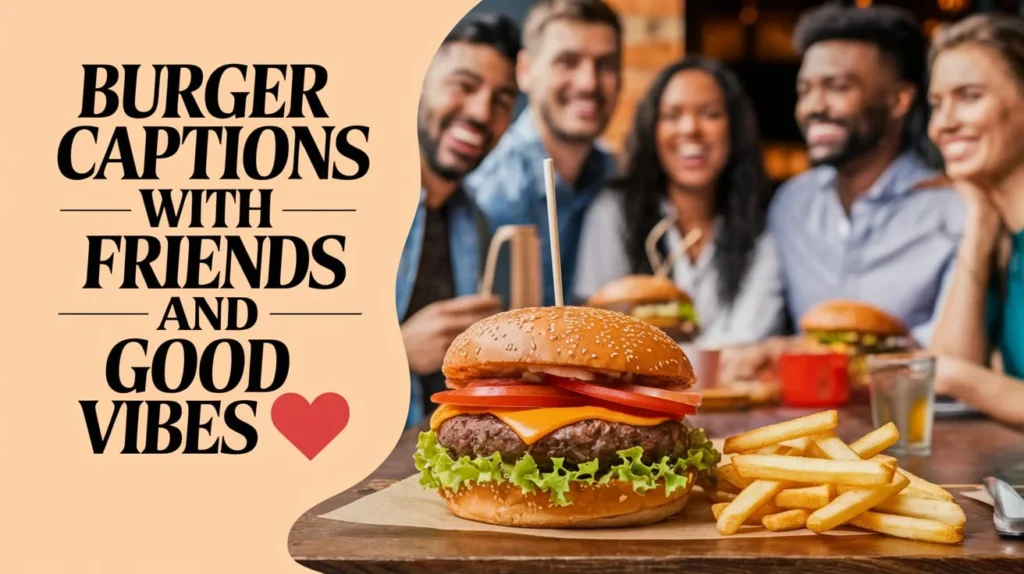 Burger Captions With Friends and Good Vibes