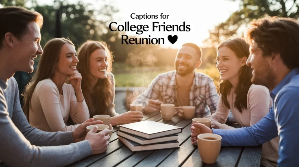 Captions for College Friends Reunion