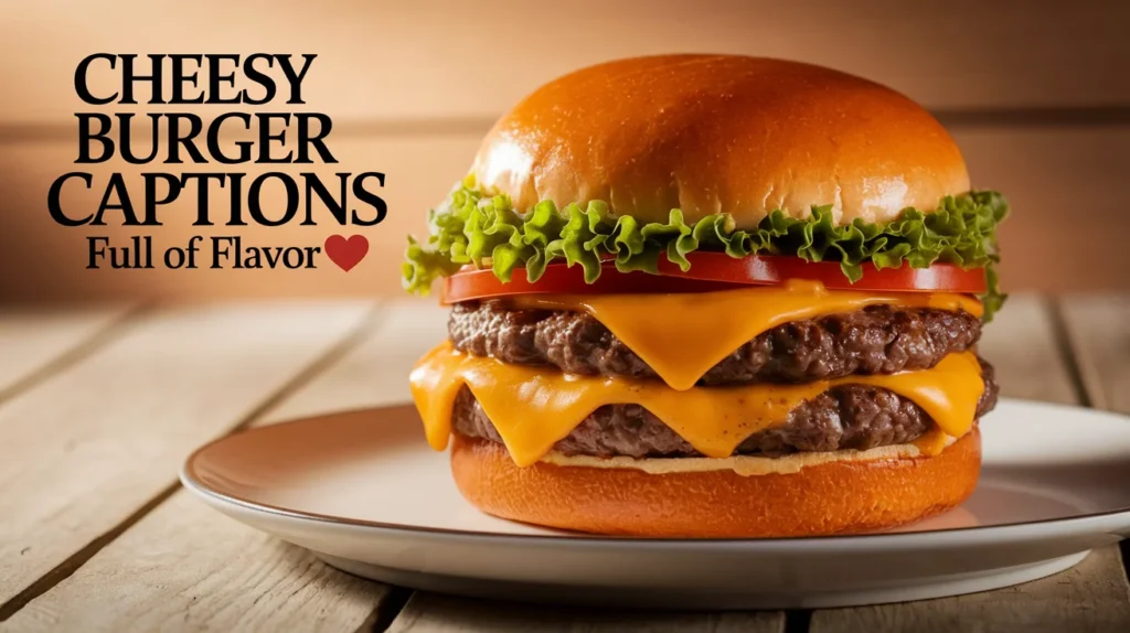 Cheesy Burger Captions Full of Flavor