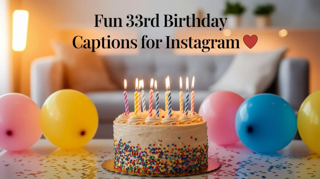 Fun 33rd Birthday Captions for Instagram