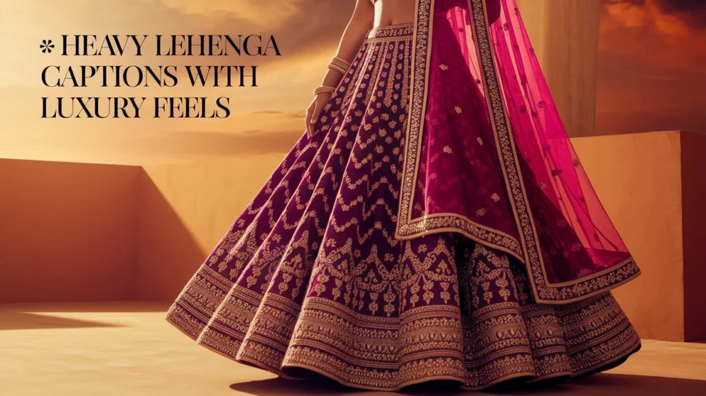 Heavy Lehenga Captions With Luxury Feels