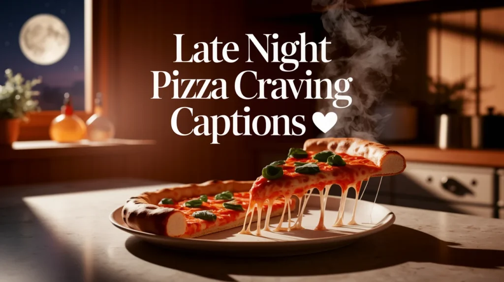 Late Night Pizza Craving Captions