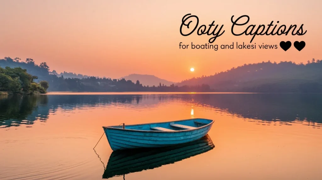 Ooty Captions for Boating and Lakeside Views