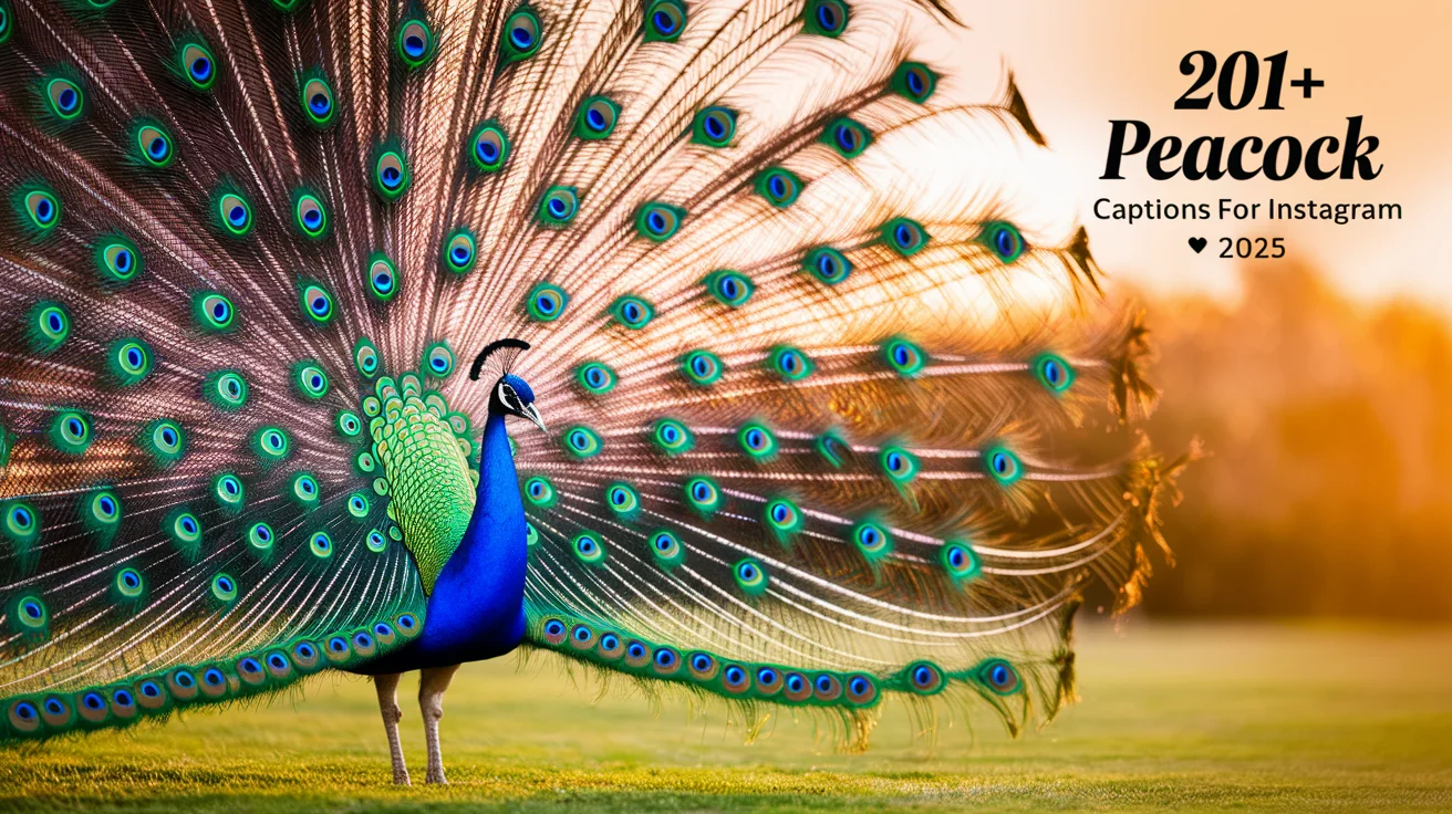Peacock Captions for Instagram
