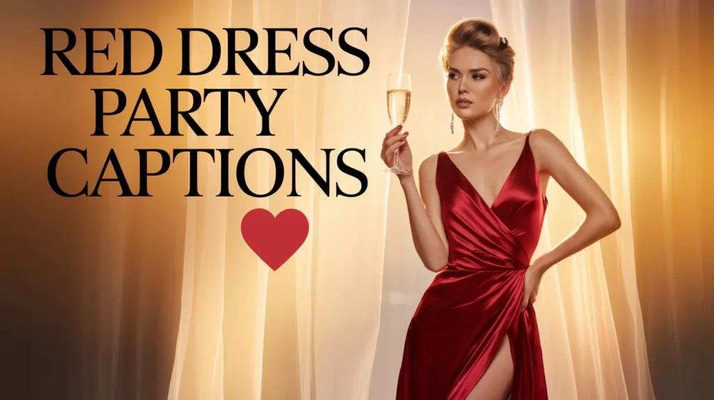 Red Dress Party Captions