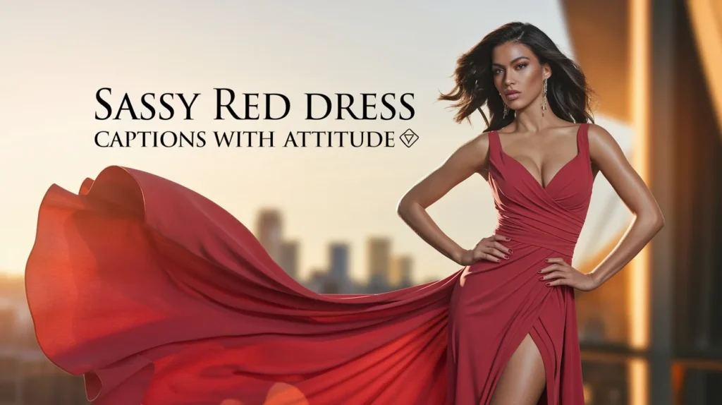 Sassy Red Dress Captions with Attitude