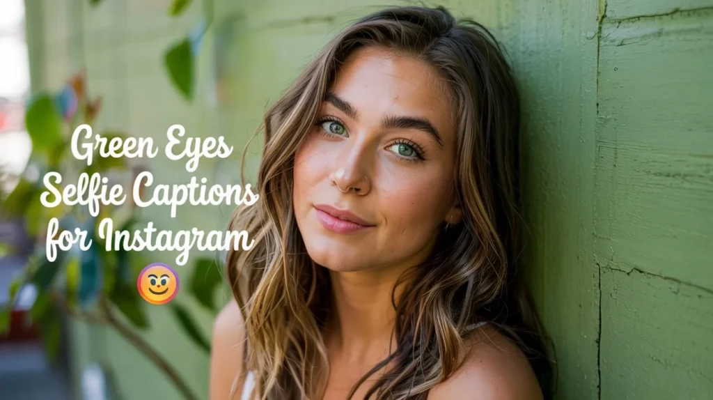Green Eyes Selfie Captions for Instagram