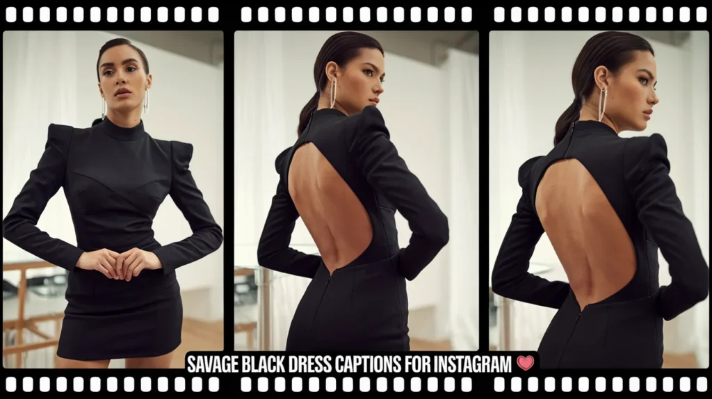 Savage Black Dress Captions for Instagram