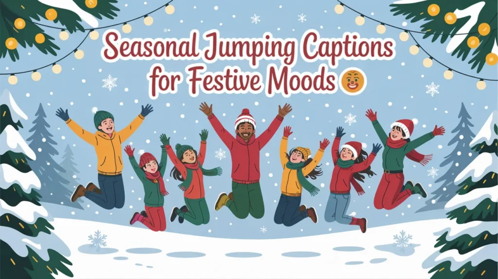 Seasonal Jumping Captions for Festive Moods
