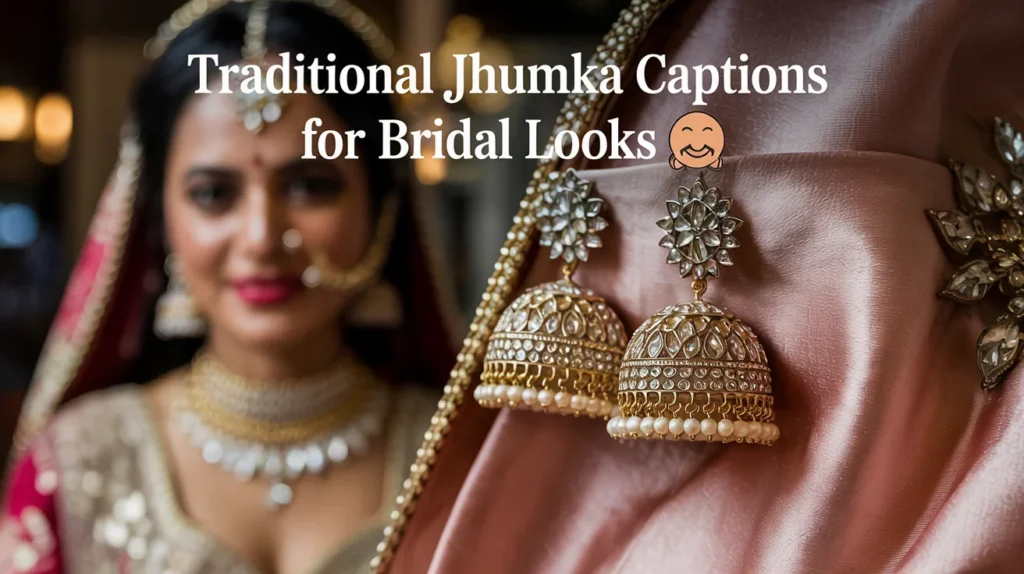 Traditional Jhumka Captions for Bridal Looks